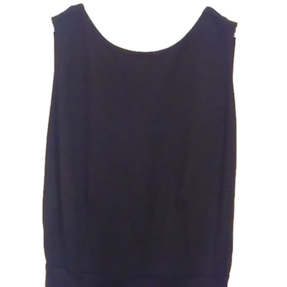 Black Ponte Skater Mini Dress Size XXS Round Neck, Open Back EUC - Picture 2 of 10